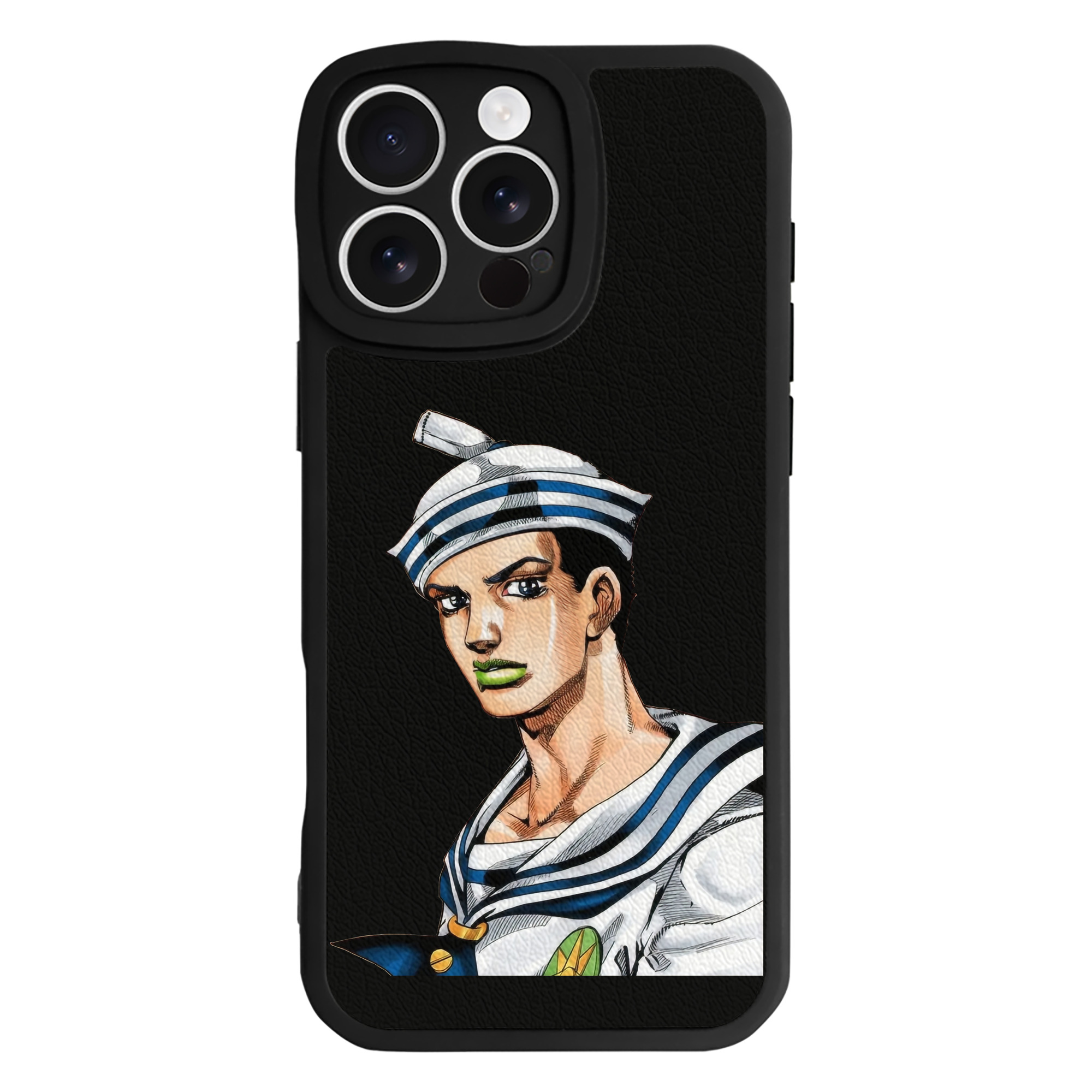 （画像用） ジョジョの奇妙な冒険 東方定助 JoJo's Bizarre Adventure Higashikata Josuke 【iPhone 16シリーズ対応】シリコンスマホケース（レザー調） 材質：シリコン